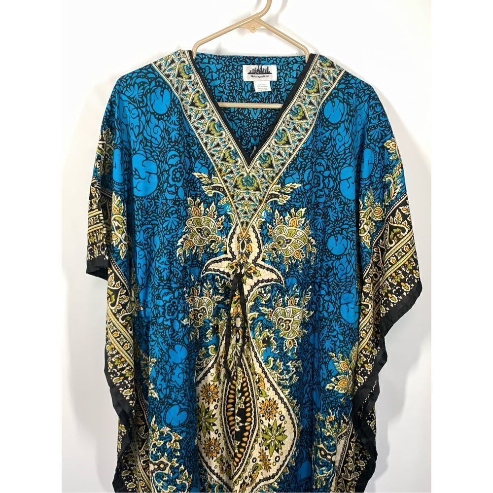 Metropolitan Women's Floral V-Neck Kaftan Mrs Roper Dress Multicolor One Size